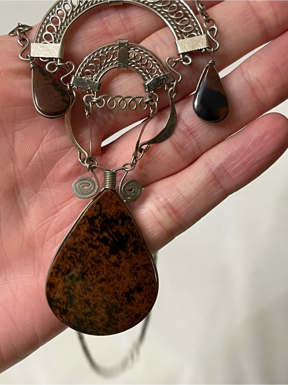 Vintage 1980s New Mexico Southwestern Artisan Statement Necklace